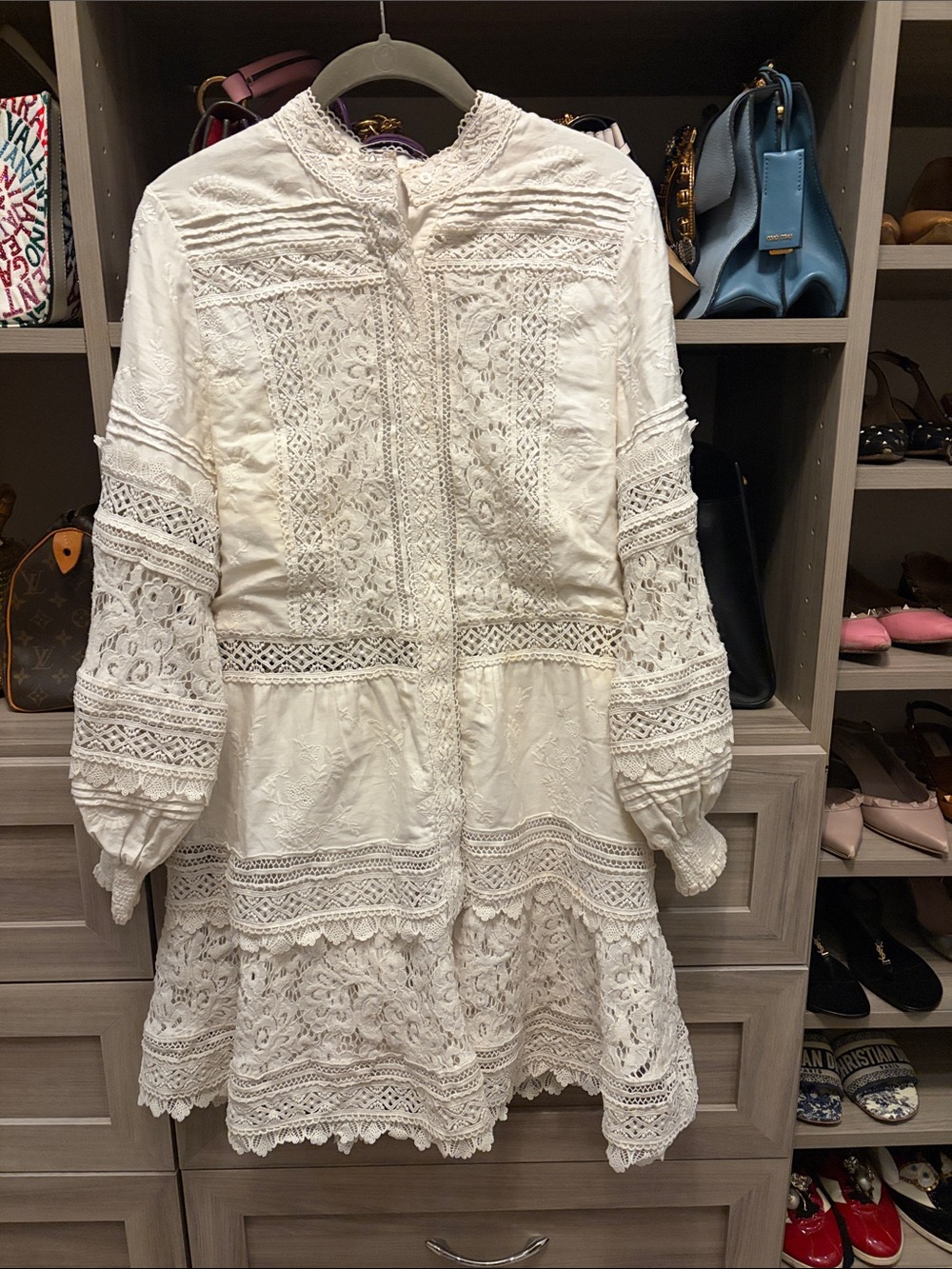 Alice + Olivia White Lace Mini Dress